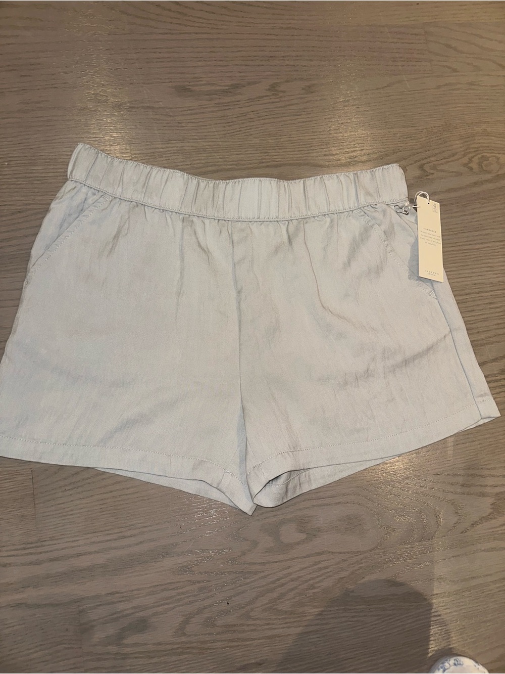 Calypso St. Barth Light Blue Elastic Waist Linen Shorts